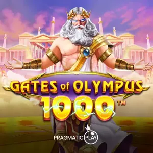 Zeus barbu brandissant un éclair au sommet de l'Olympe