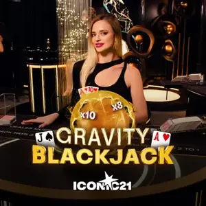 Croupière blonde derrière une table de blackjack