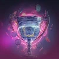 Trophée en cristal sur fond rose